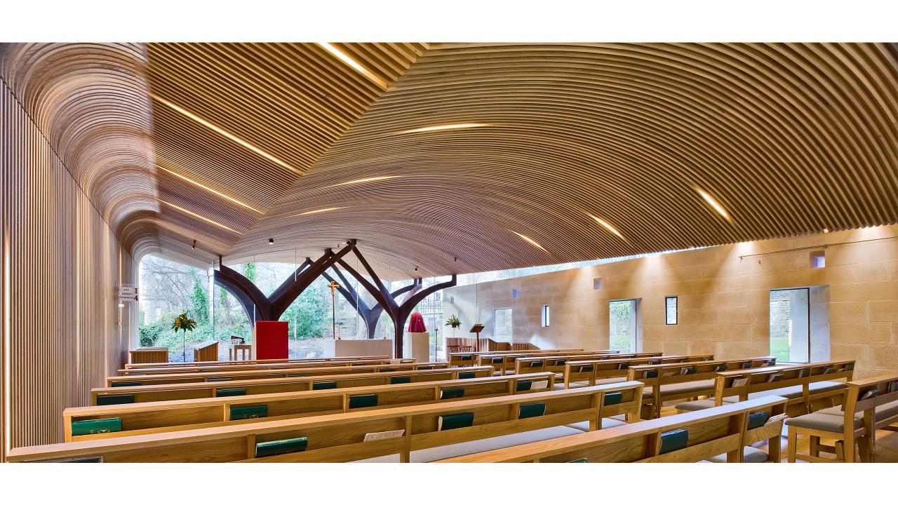 Chapel ceiling cladding