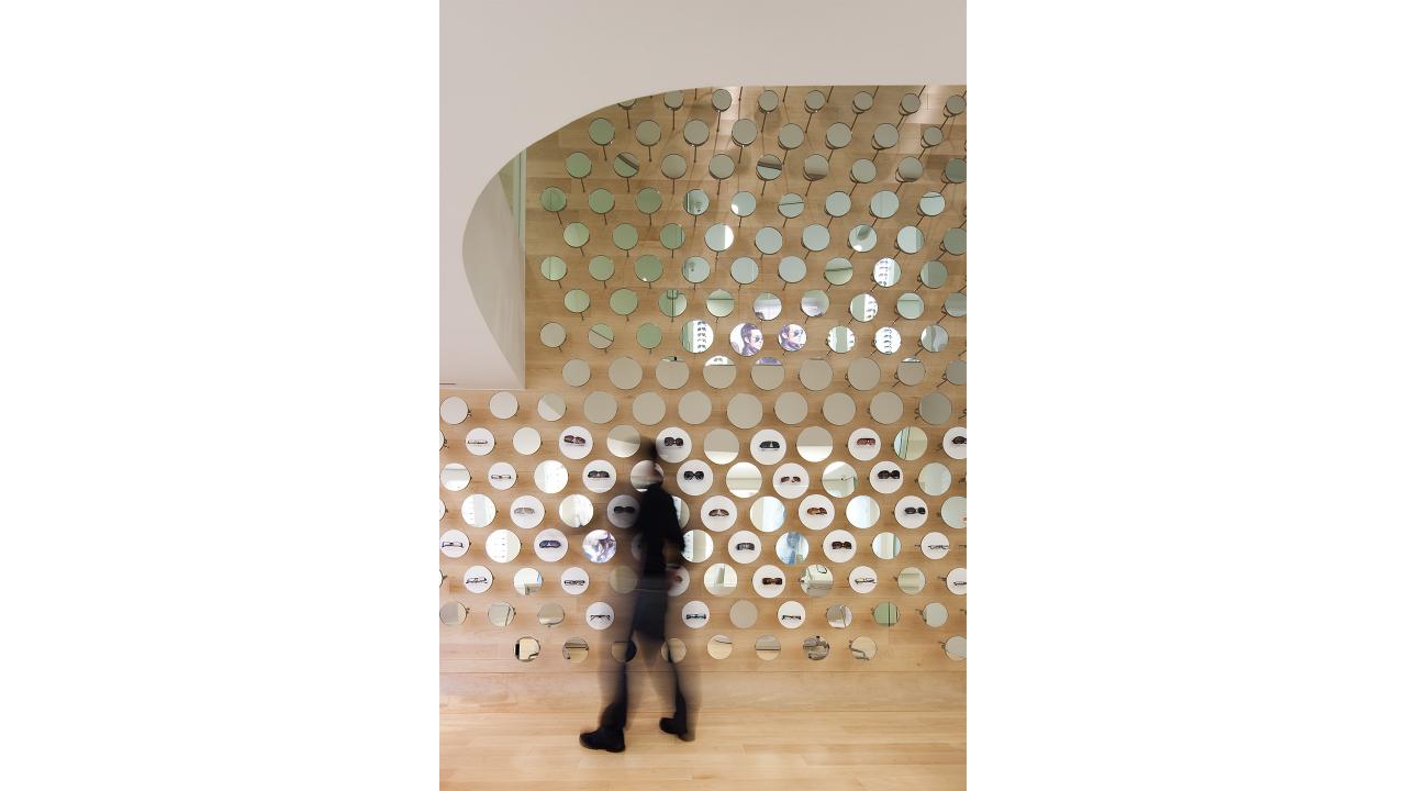 Glasses store wall panels and flooring